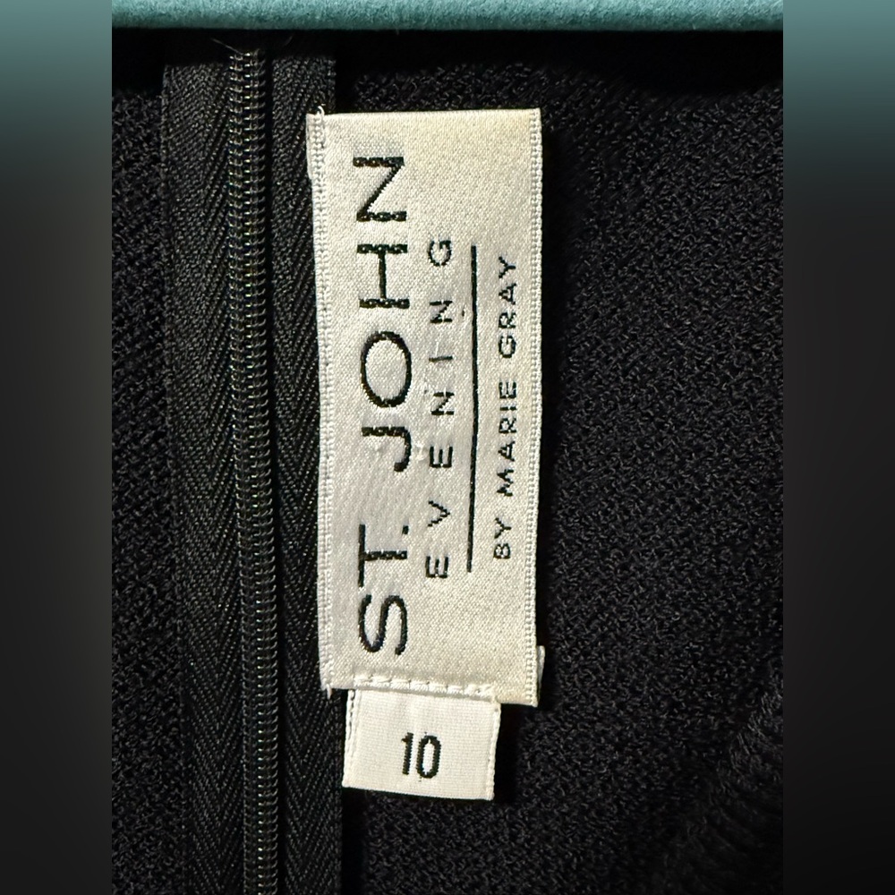 Vintage St. John Evening by Marie Gray Black Knit Cocktail Dress Women’s Size 10 - Picture 2 of 8
